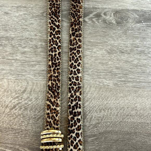 Vintage Leatherock Leopard Haircalf Belt Gold Hardware Y2K Statement Leather 90s main image 8